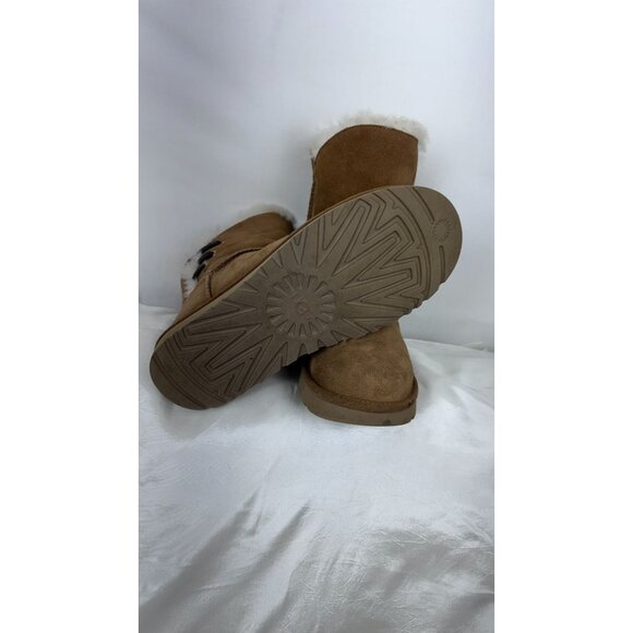 UGG Womens Brown Suede & Sheepskin Lined Winter Boots Size 8 - Picture 8 of 16